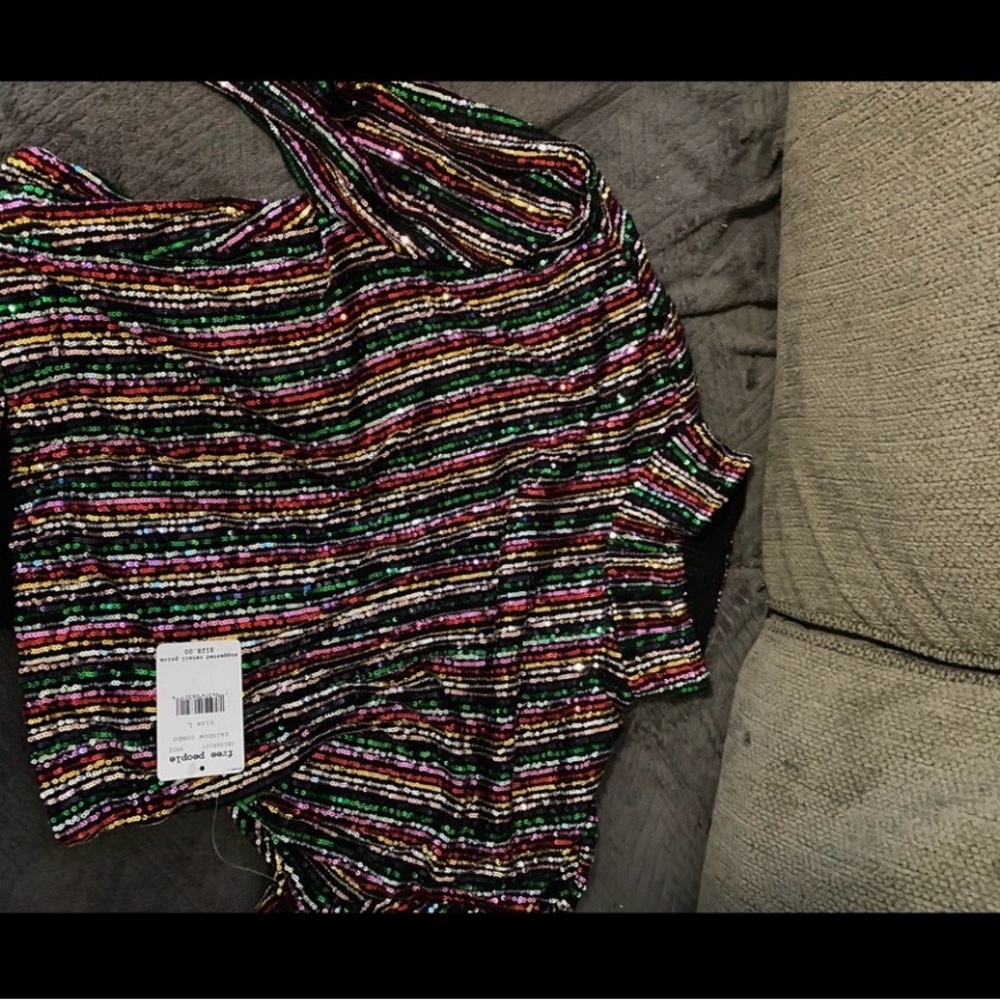 Free People Colorful Striped Crop Top